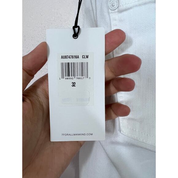 7 For All Mankind White Ankle Skinny Jeans NWT Size 32 - Picture 5 of 9